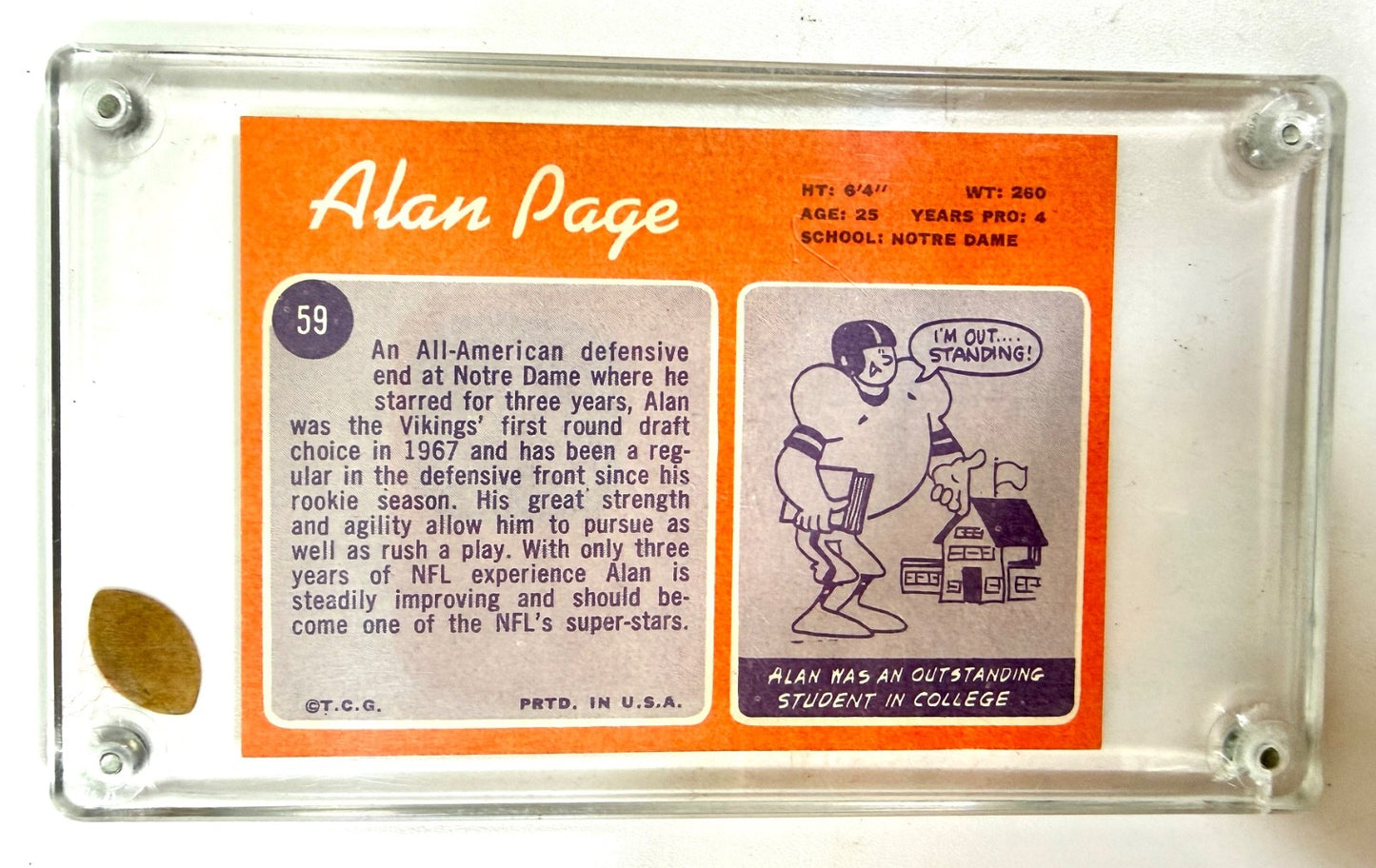 1970 Topps - Alan Page #59 RC - HOF Minnesota Vikings1
