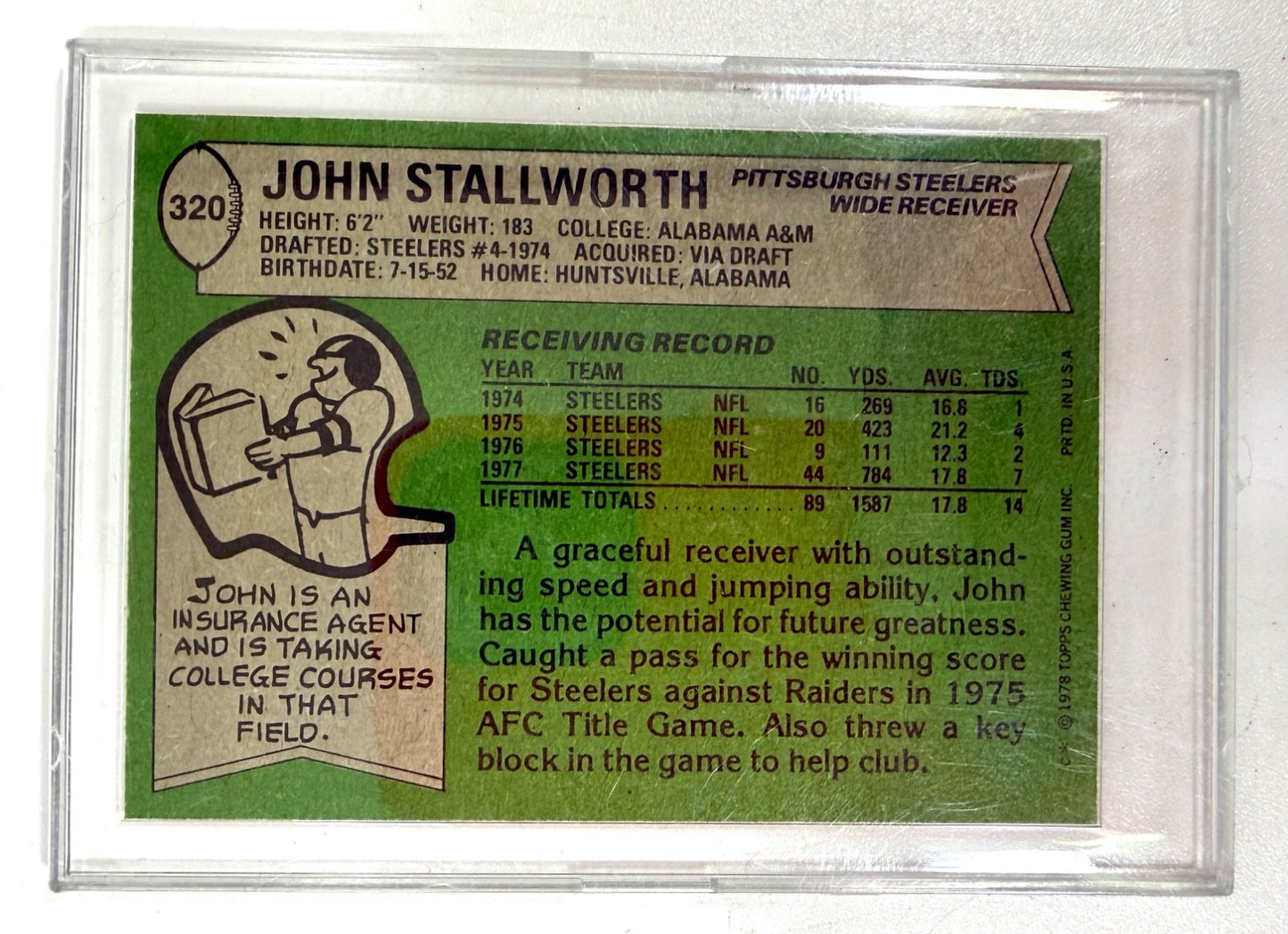 1978 Topps - John Stallworth #320 (RC) Excellent1