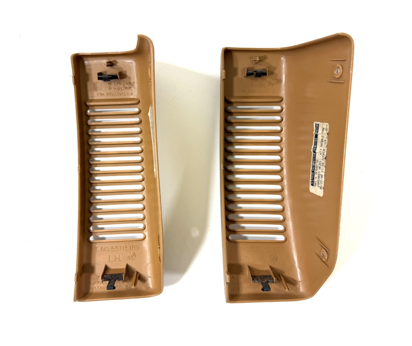 Jeep TJ Wrangler OEM Dash Speaker Grill Trim Panel Pair Saddle Tan 1997-20062