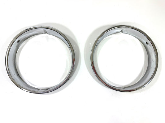 Jeep Wrangler TJ 1997-2006 OEM Chrome RH and LH Headlight Trim Rings Bezels0