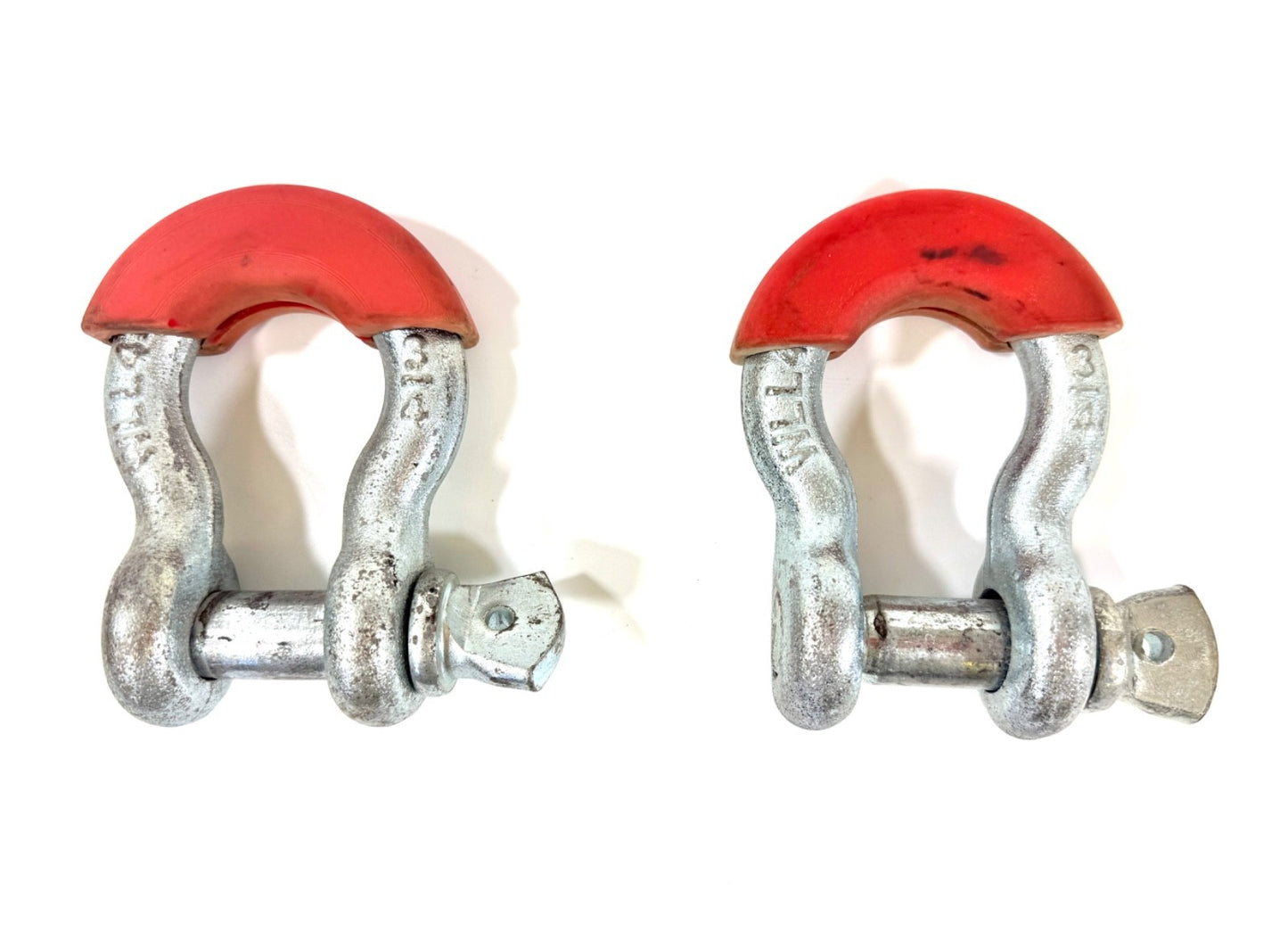 2PCS 3/4" D-Ring Shackles 7/8'' Pin Red Isolators0