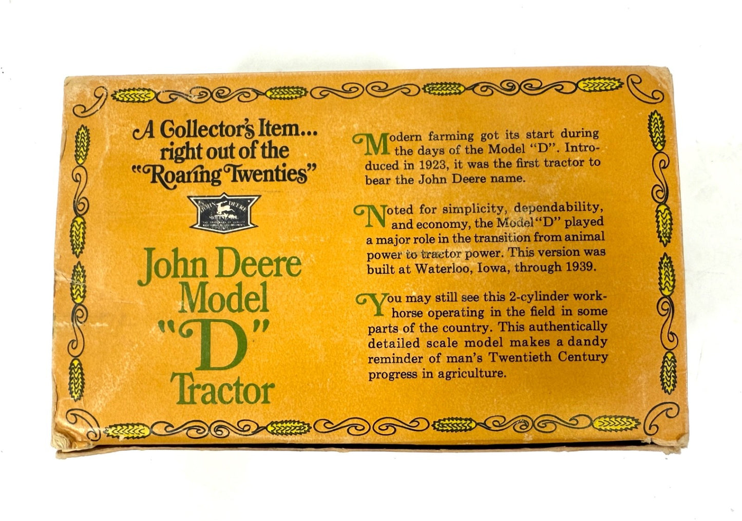 ERTL John Deere 1923 Model "D" Tractor #500 Toy 1/16 Die Cast Metal Farm U.S.A.0