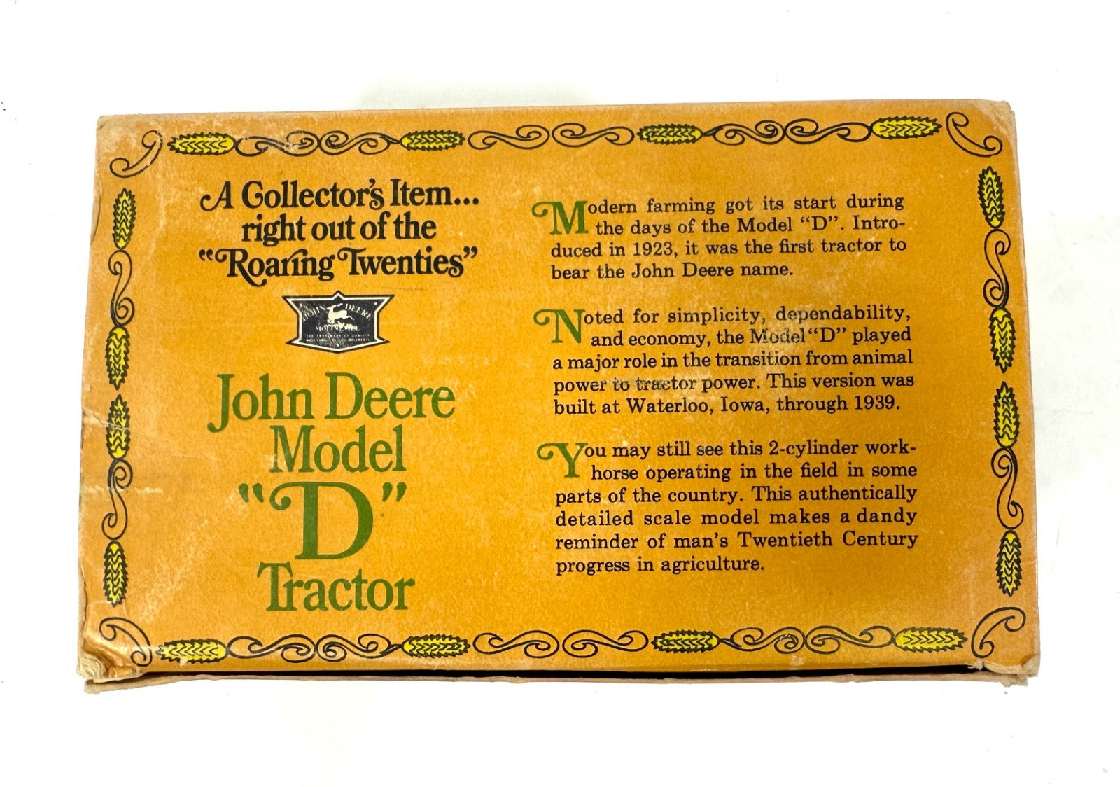 ERTL John Deere 1923 Model "D" Tractor #500 Toy 1/16 Die Cast Metal Farm U.S.A.0