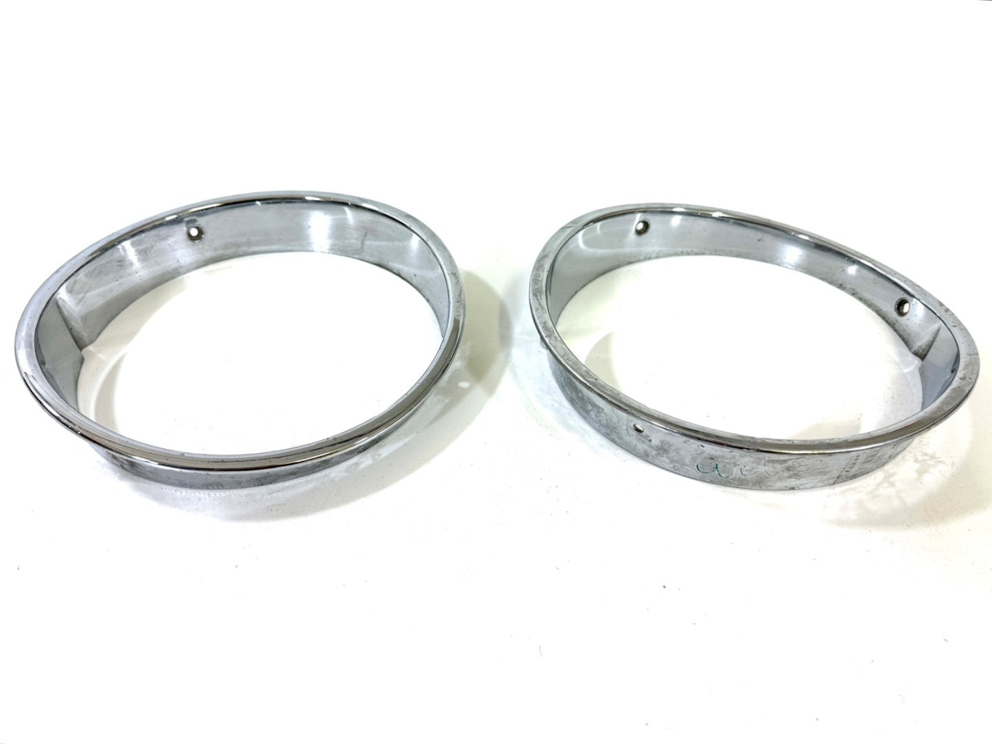 Jeep Wrangler TJ 1997-2006 OEM Chrome RH and LH Headlight Trim Rings Bezels4