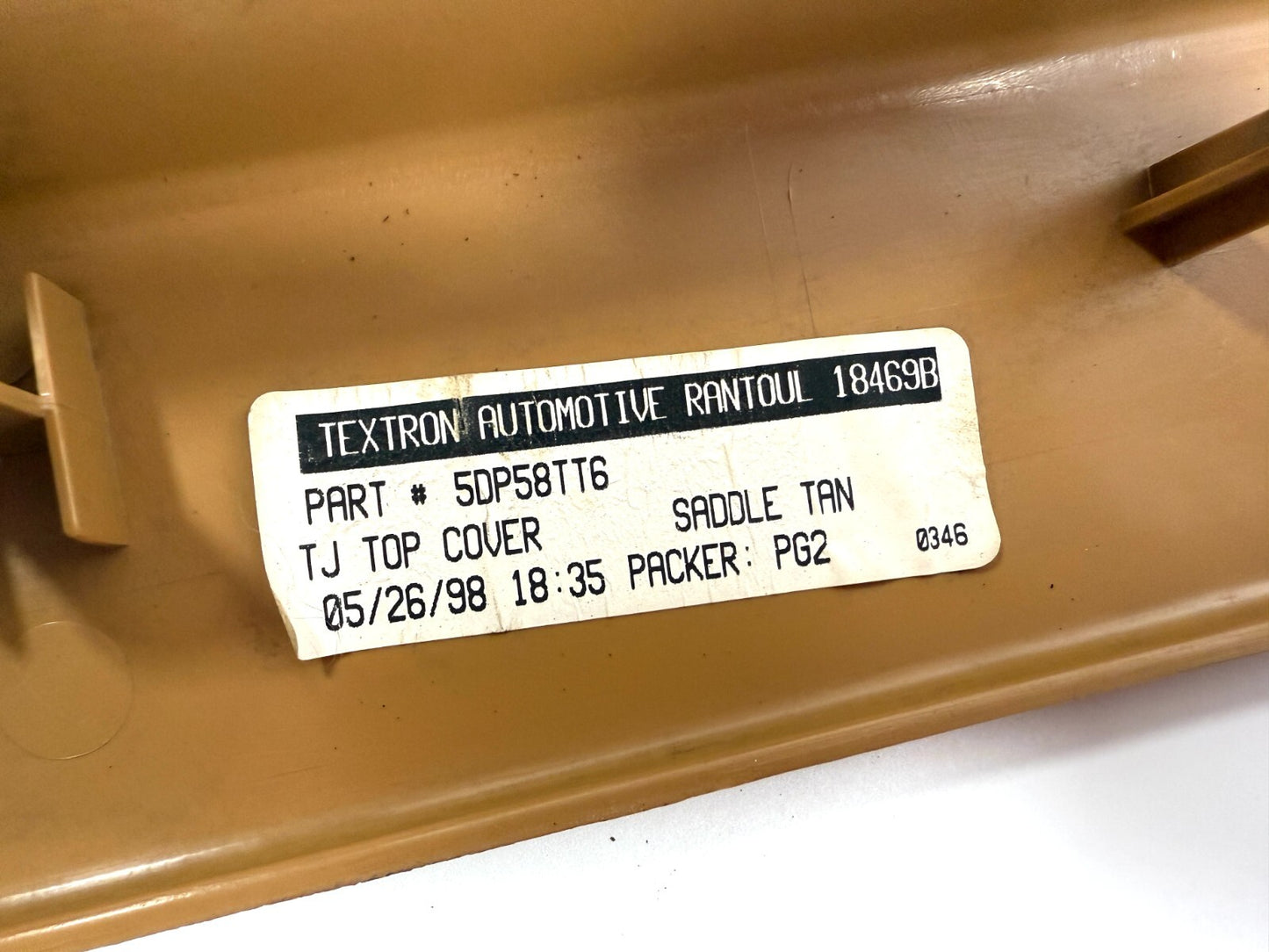 97-06 Jeep Wrangler TJ Dash Top Cover Defrost Vent Bezel Trim SADDLE TAN4