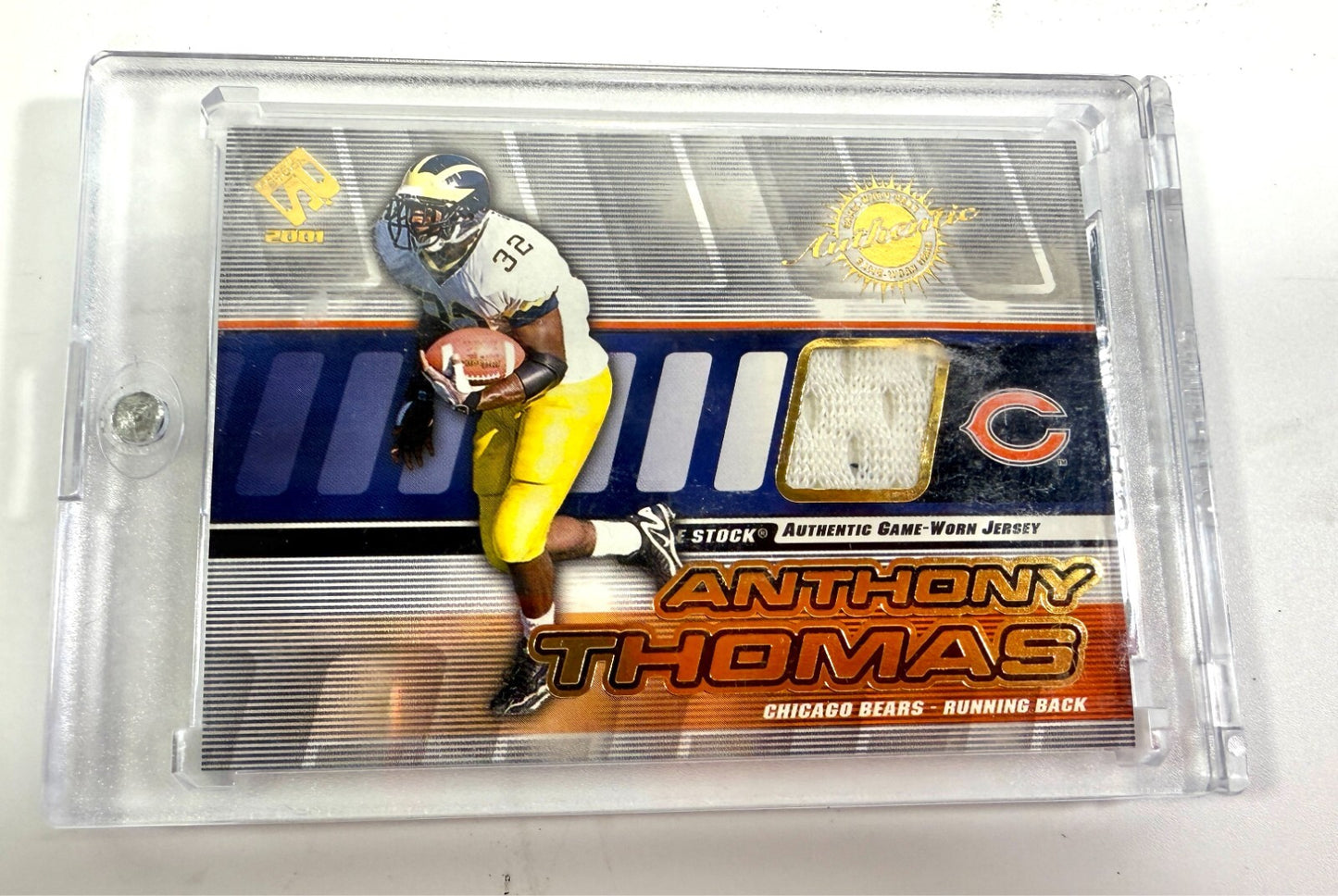2001 ANTHONY THOMAS ROOKIE JERSEY Private Stock RC Card MICHIGAN Chicago BEARS0