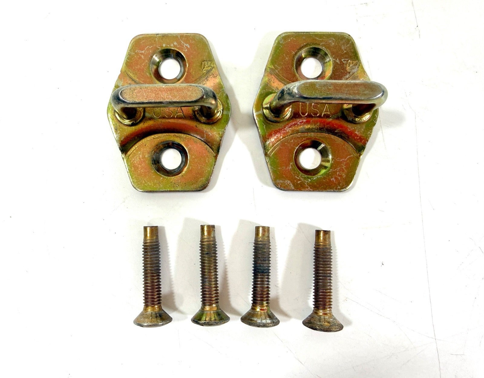 Door Latch Strikers Assembly with Bolts OEM 1 Pair Jeep Wrangler TJ 97-060