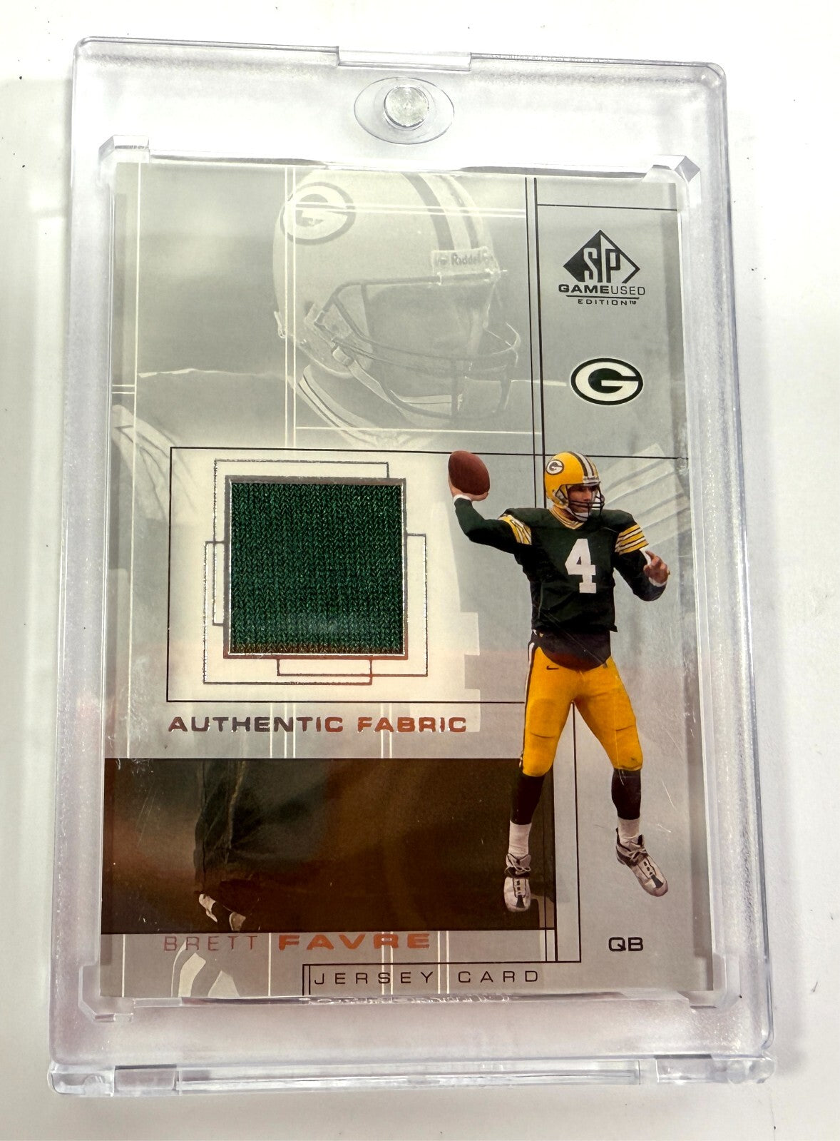 2001 Brett Favre Upper Deck SP Game Used Edition Authentic Fabric G #BF Farve0