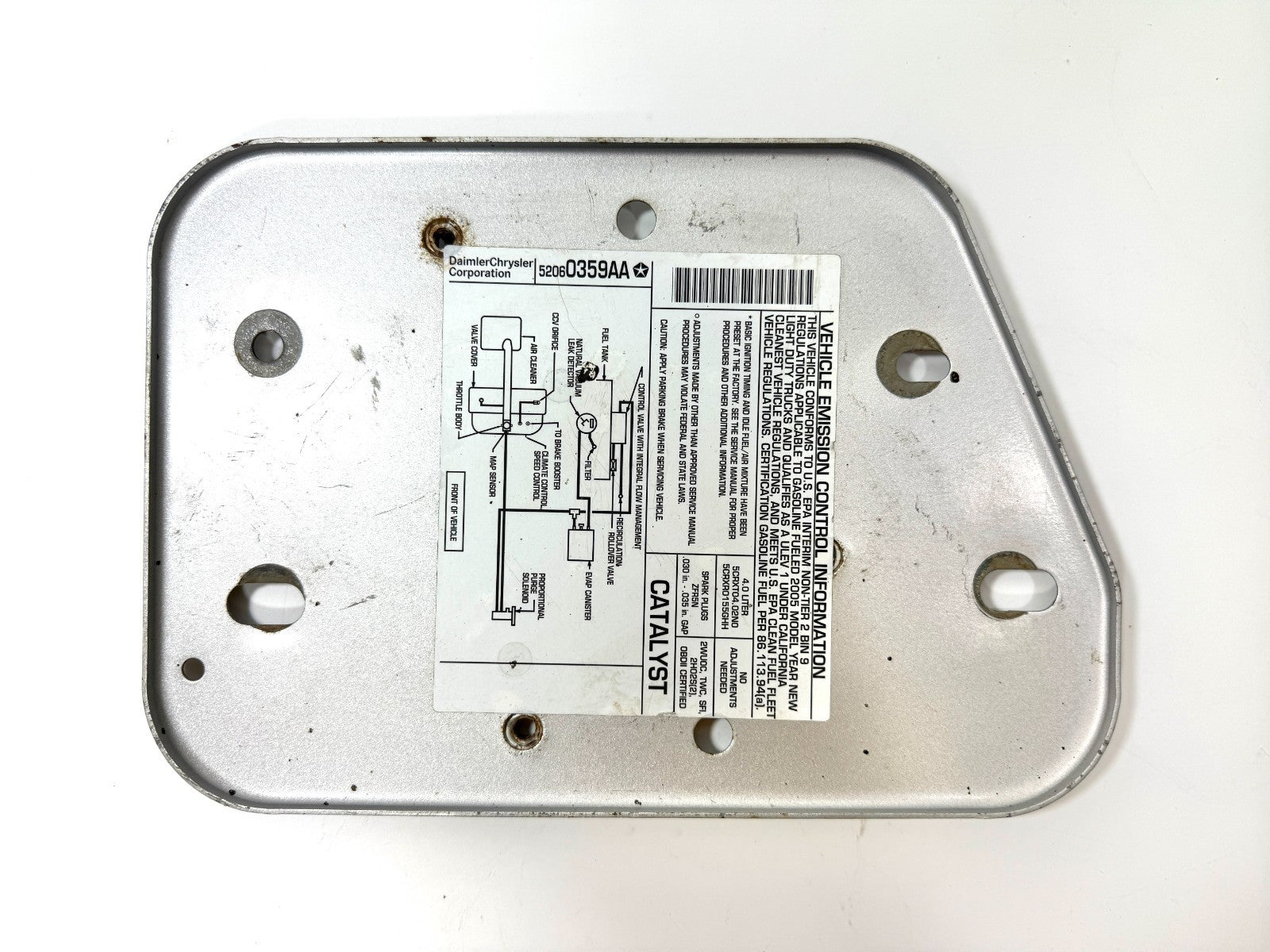 Jeep Wrangler TJ 97-06 Fender Tray ABS Mount Support Plate Driver Side0