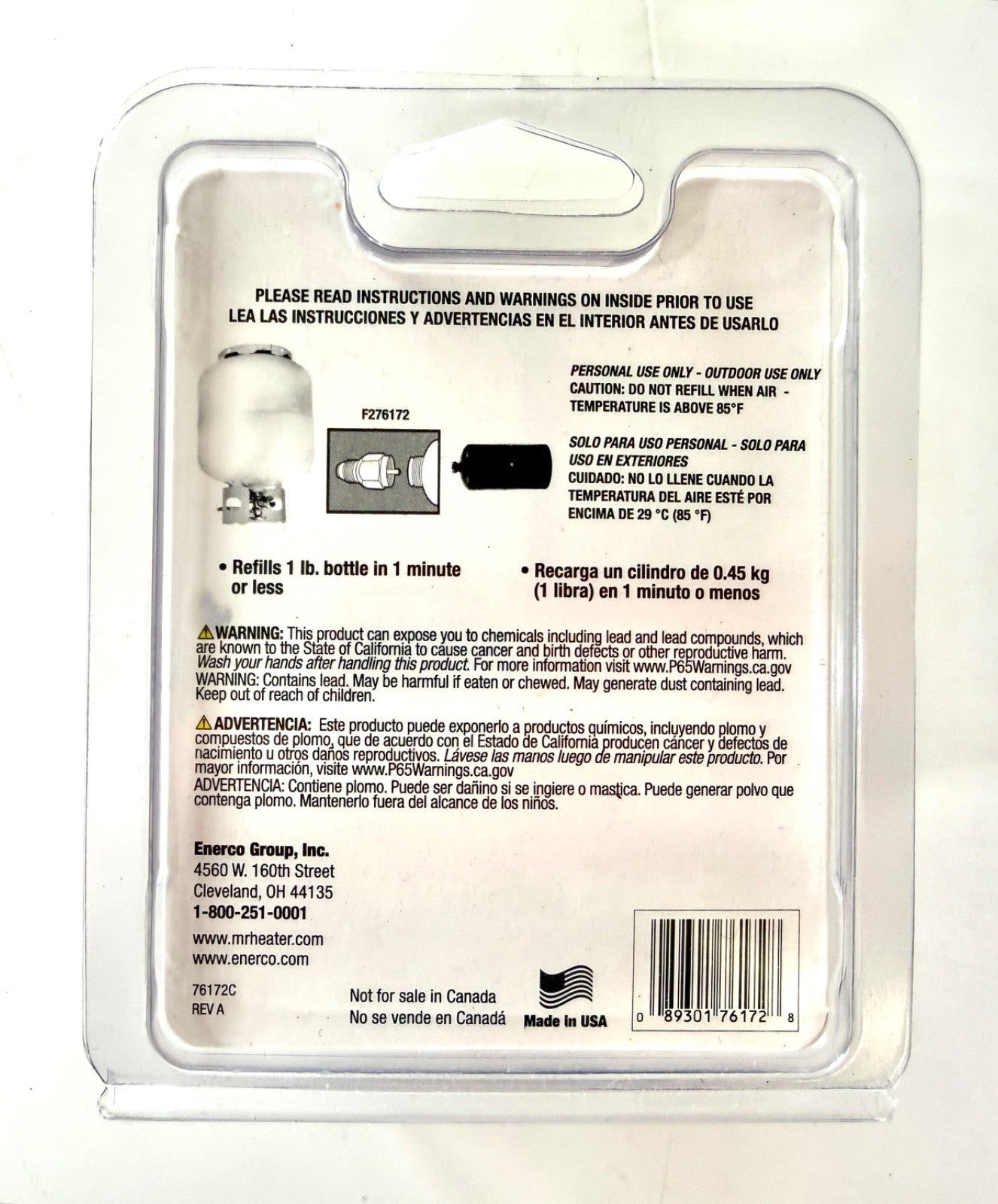 Mr Heater Propane Tank Refill Adapter - F2761721