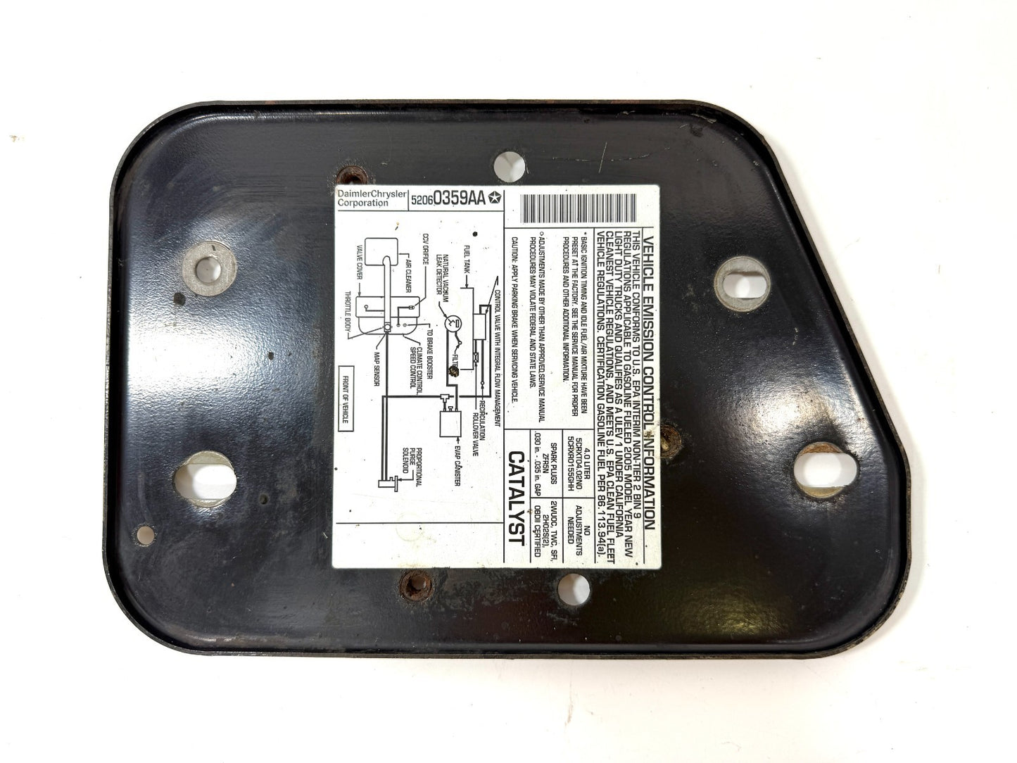 Jeep Wrangler TJ 97-06 Fender Tray ABS Mount Support Plate Driver Side0