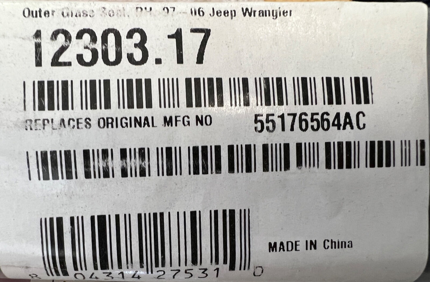 Omix 12303.17 Door Glass Seal Fits 1997-2006 Wrangler (TJ)2