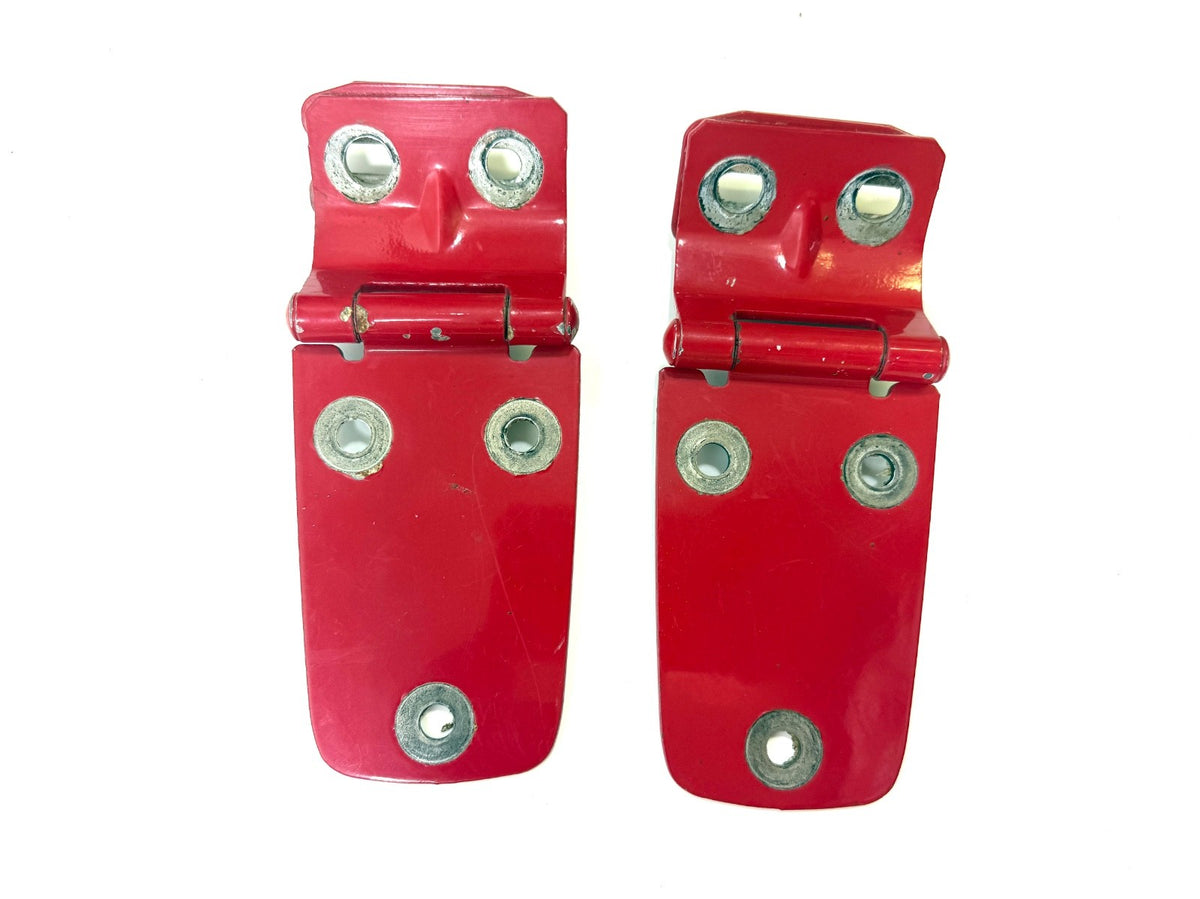 97-06 FLAME RED PYR  Hood Hinges Factory Pair  Jeep TJ Wrangler includes Bolts1