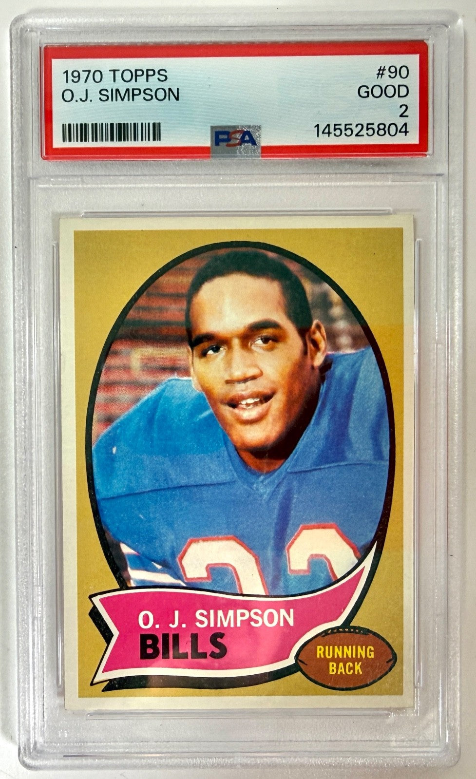 1970 Topps O.J. Simpson Rookie Card #90 PSA 2 Bill's RC0