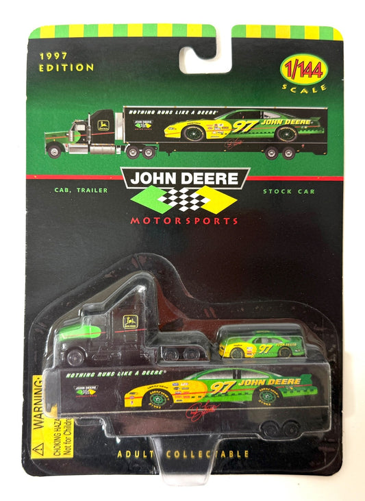 Chad Little #97 John Deere 1:144 Racing Champions 1997 Stock Car w/ Transporter0