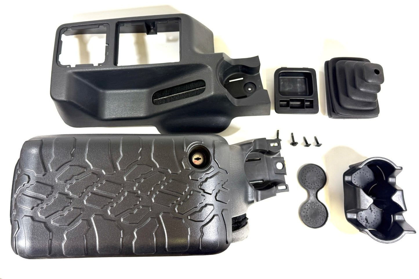 Jeep Wrangler TJ 2003-2004 OEM 2 Piece Center Console w/ Sub Woofer Agate Gray0
