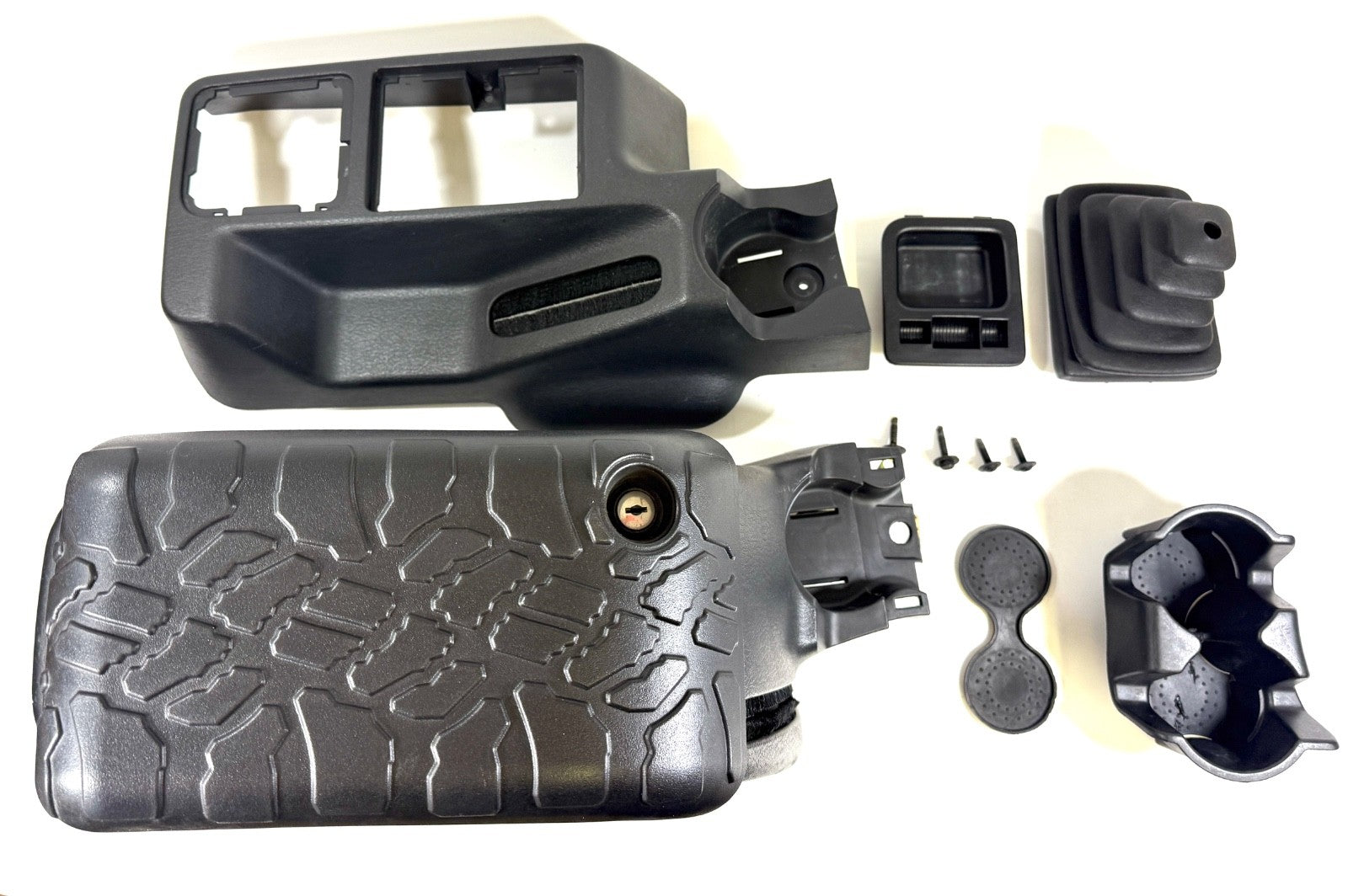Jeep Wrangler TJ 2003-2004 OEM 2 Piece Center Console w/ Sub Woofer Agate Gray0
