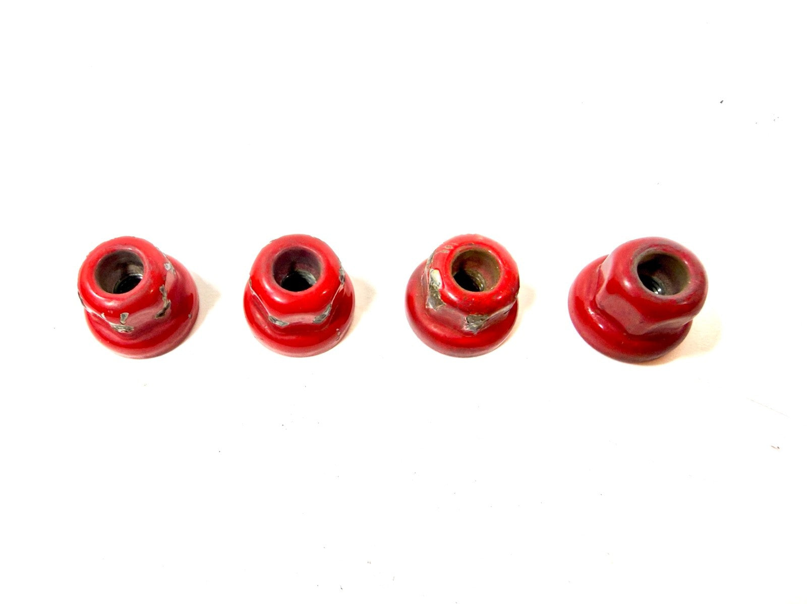 Set of 4 OEM Door Security NUT 97-06 Jeep TJ Wrangler Nuts FLAME RED- PR40