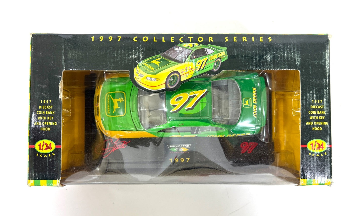 Motor Sports 1:24 Diecast John Deere 1997 NASCAR Coin Bank Green Die Cast1