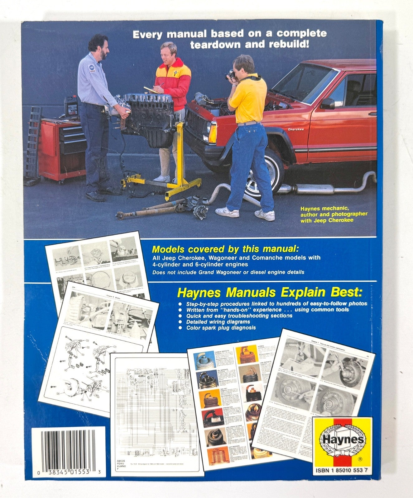 Repair Manual Haynes Jeep Cherokee Wagoneer Comanche 1984-19891