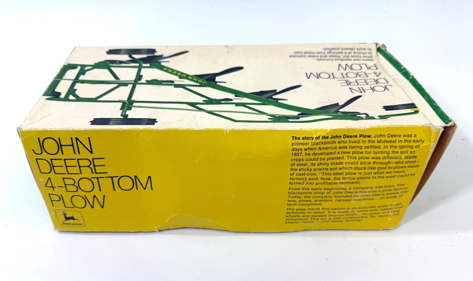 1/16 Vintage 1970's Original Ertl #527 John Deere Toy 4-Bottom Plow In Box3
