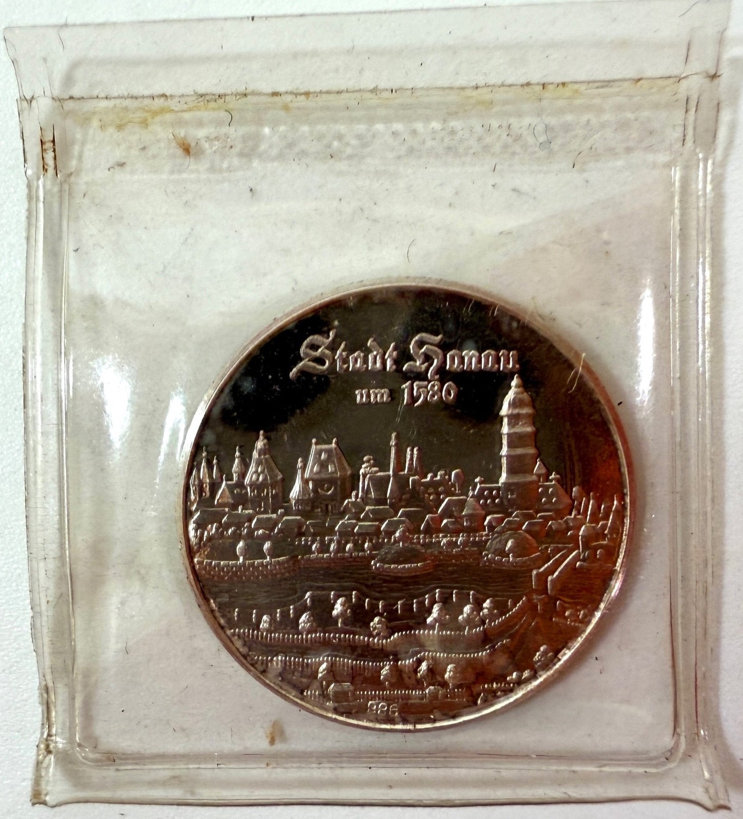 Rare 1980's Modern Germany Silver Commemorative Token Hanau, Germany2