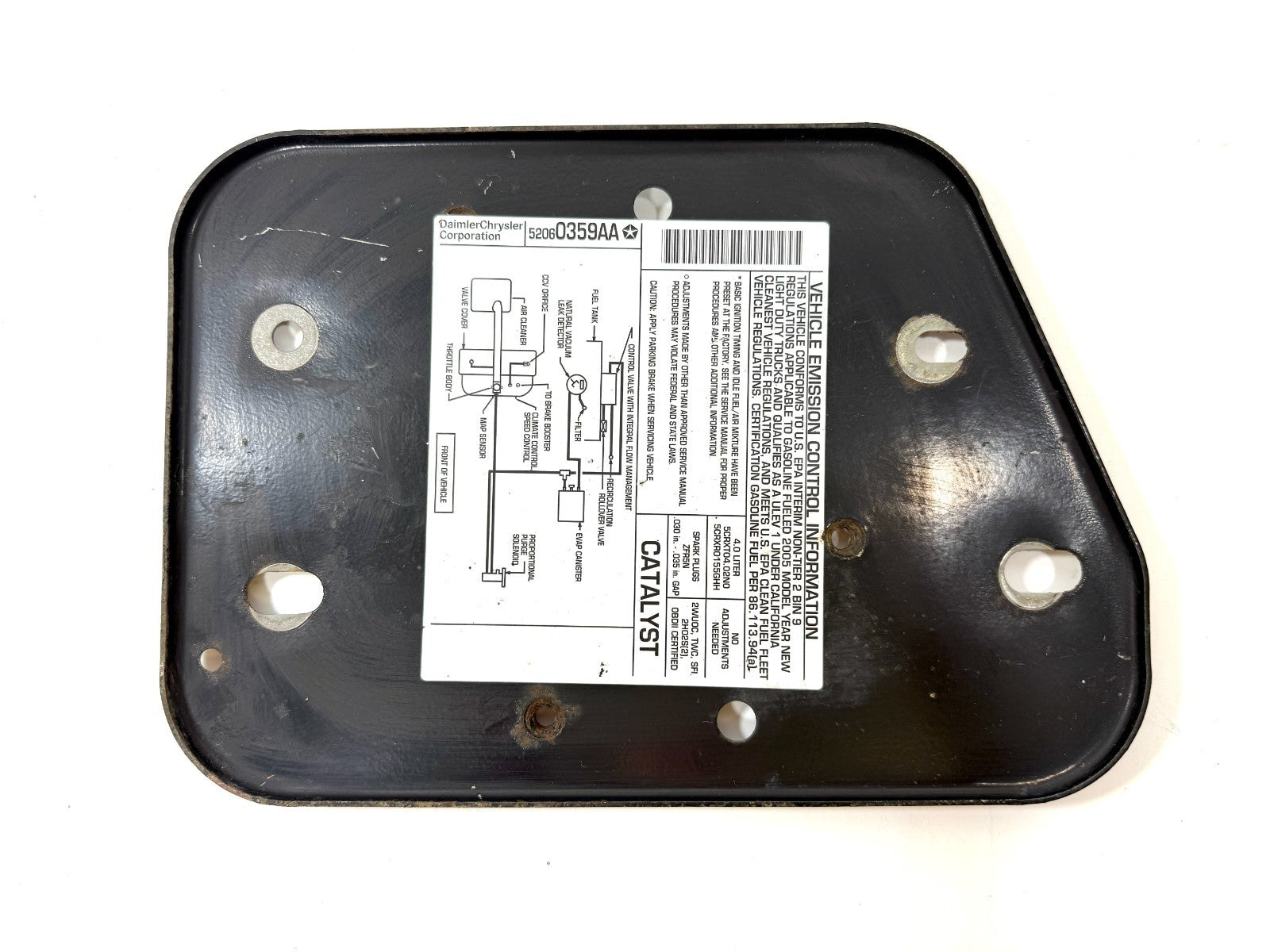 Jeep Wrangler TJ 97-06 Fender Tray ABS Mount Support Plate Driver Side0