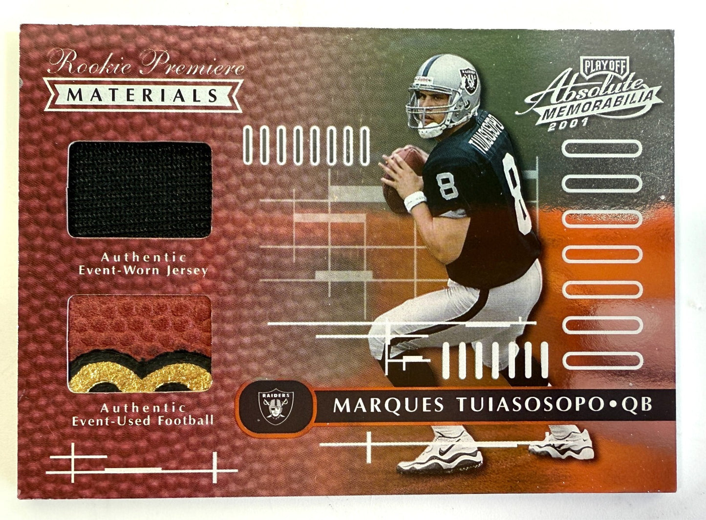 Marques Tuiasosopo 2001 Playoff Absolute Rookie Premiere Materials 686/850 #1540