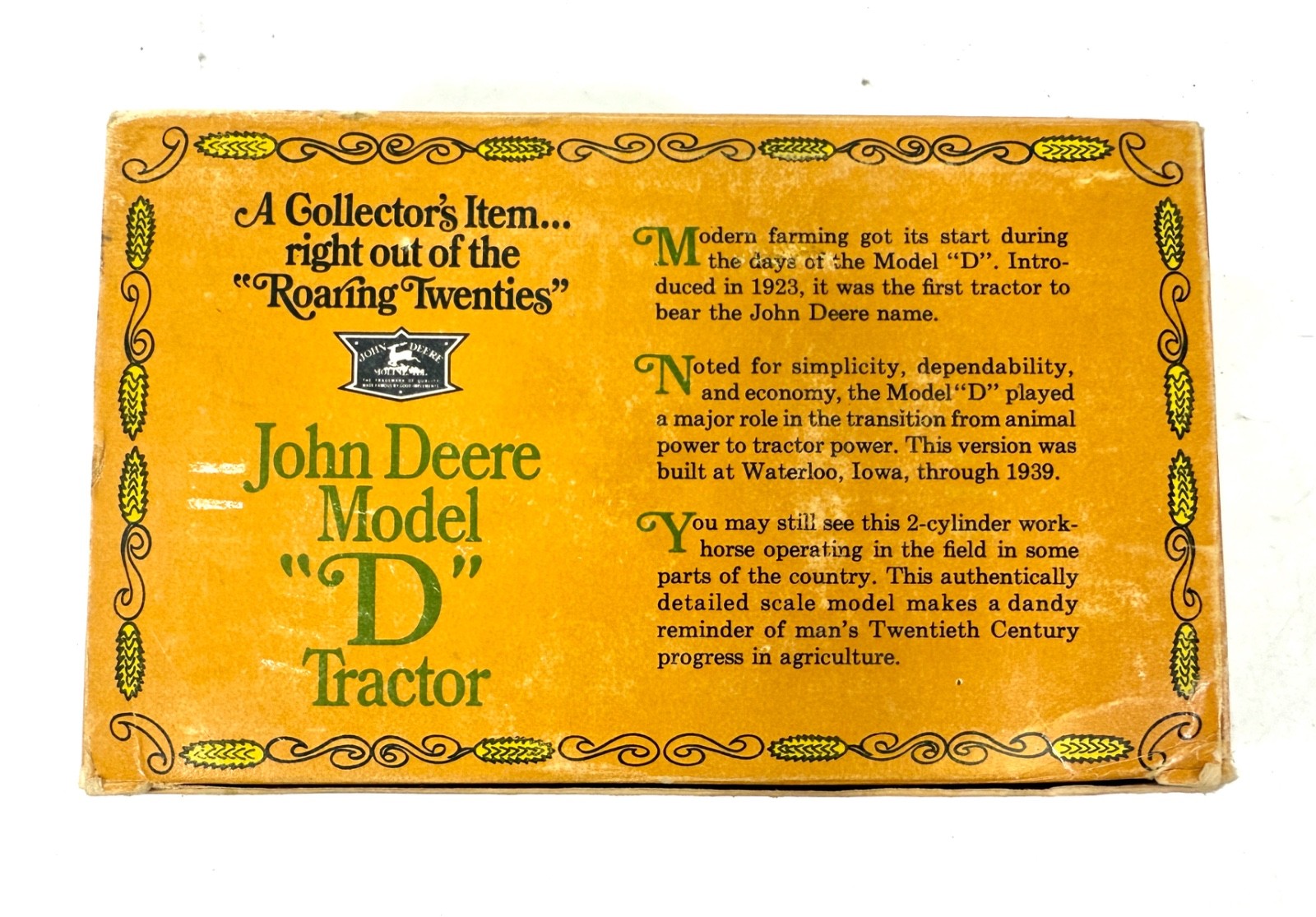 ERTL John Deere 1923 Model "D" Tractor #500 Toy 1/16 Die Cast Metal Farm U.S.A.0