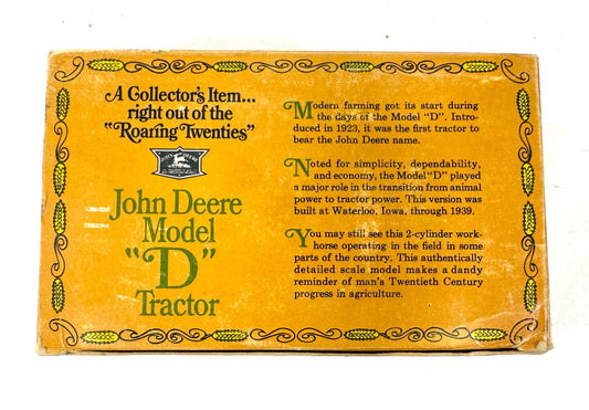 ERTL John Deere 1923 Model "D" Tractor #500 Toy 1/16 Die Cast Metal Farm U.S.A.0
