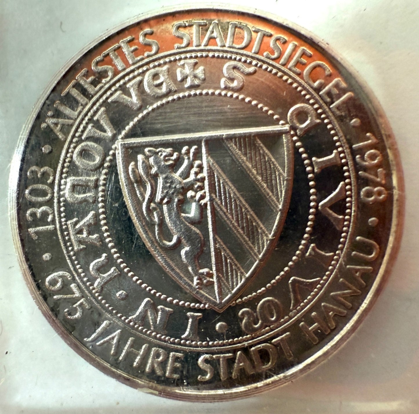 Rare 1980's Modern Germany Silver Commemorative Token Hanau, Germany1