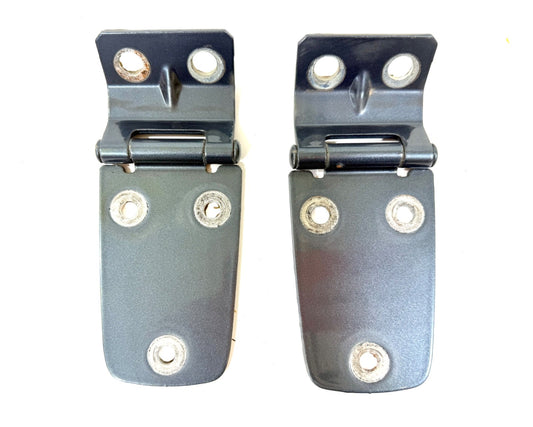 97-06 STEEL BLUE PBQ Hood Hinge Factory Pair Hinges Jeep TJ Wrangler incl Bolts0