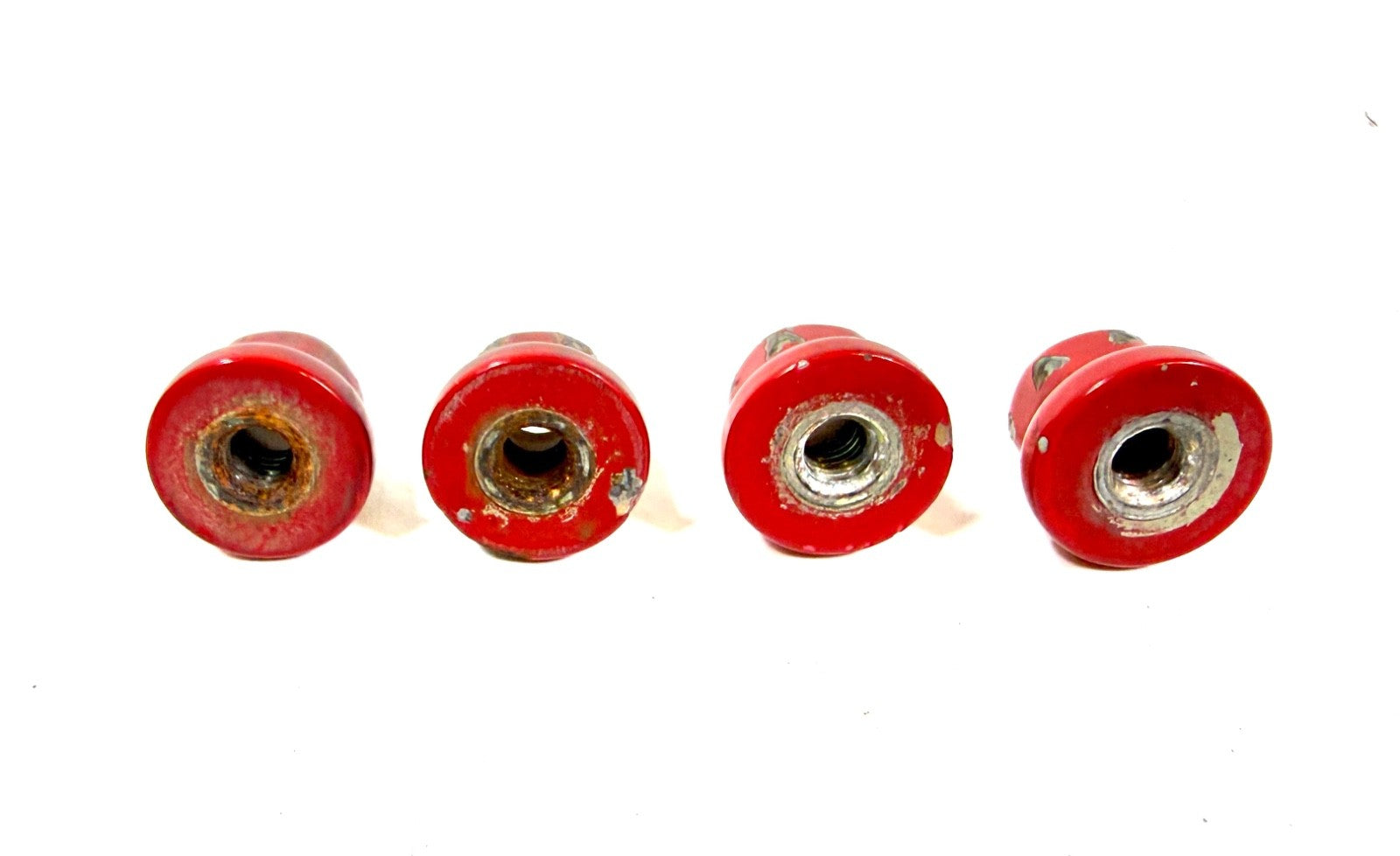 Set of 4 OEM Door Security NUT 97-06 Jeep TJ Wrangler Nuts FLAME RED- PR42