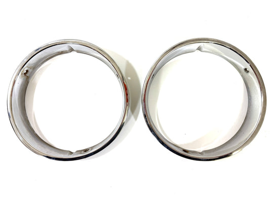 Jeep Wrangler TJ 1997-2006 OEM Chrome RH and LH Headlight Trim Rings Bezels0