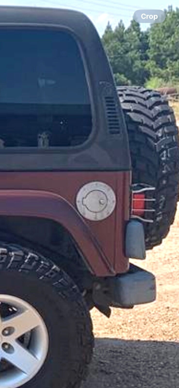 Jeep Wrangler TJ Fuel Filler Neck Bezel and Stainless Locking Door2