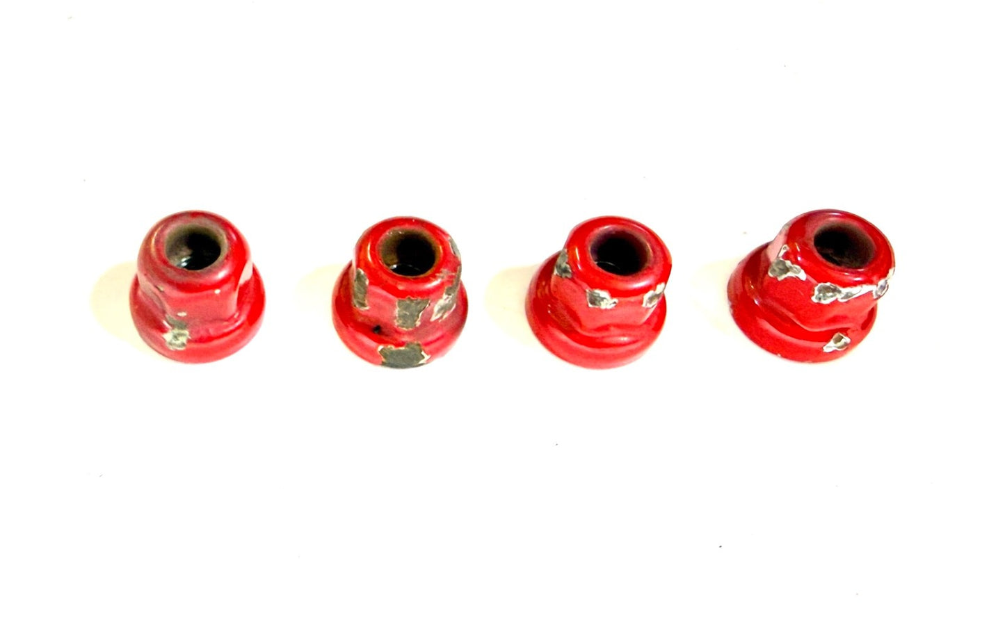 Set of 4 OEM Door Security NUT 97-06 Jeep TJ Wrangler Nuts FLAME RED- PR41