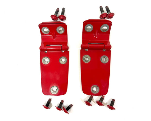 97-06 FLAME RED (PYR)  Hood Hinges Factory Pair  Jeep TJ Wrangler includes Bolts0