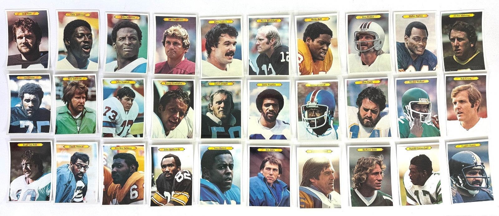 Original Vend box 1980 TOPPS GIANT FOOTBALL PHOTOS complete set of 30 Cards1
